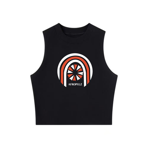 PulzOut Core Logo Cropped Sleeveless Tank